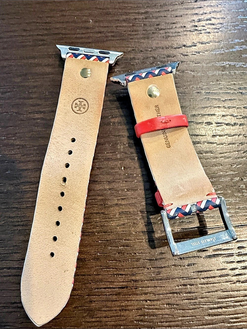 Tory Burch T Monogram Band for Apple Watch Blue & Red - Picture 5 of 5